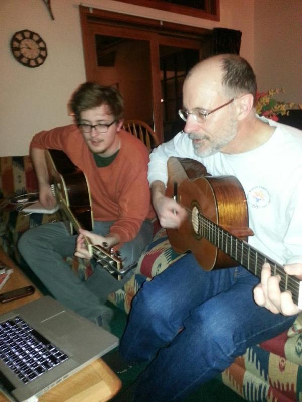 Craig and Frank playing guitar
